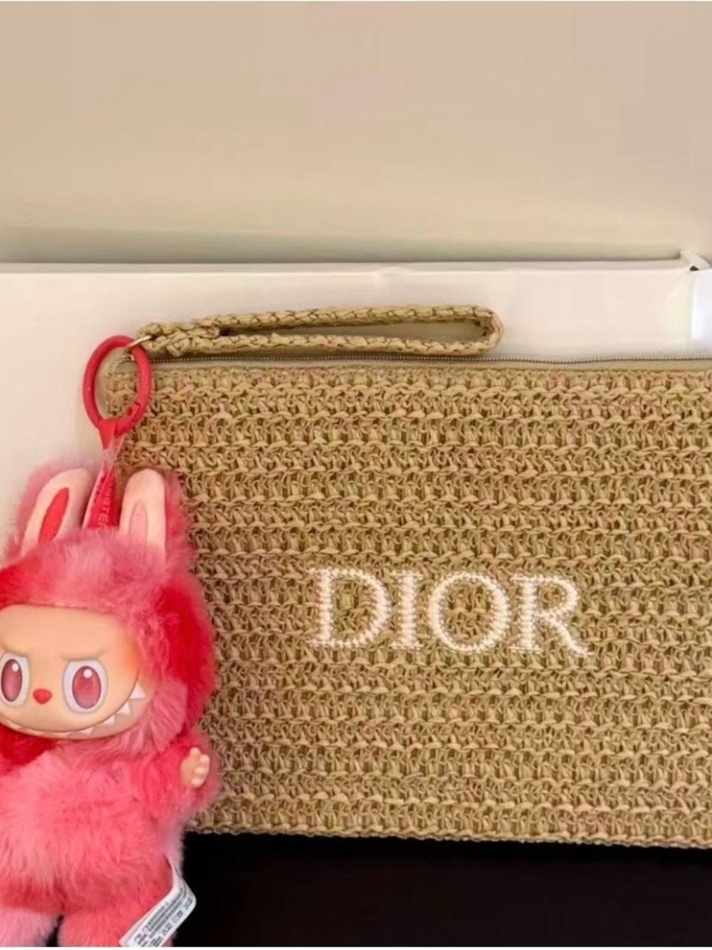 Dior Beauty Woven Wristlet Makeup Bag